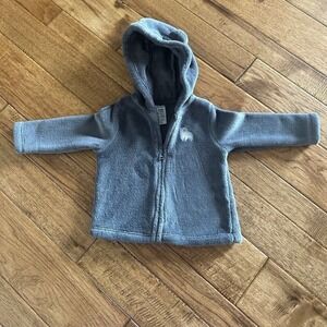 Baby Gray Fuzzy Bear‎ Full Zip Jacket 6-9 Months Carters Soft Warm